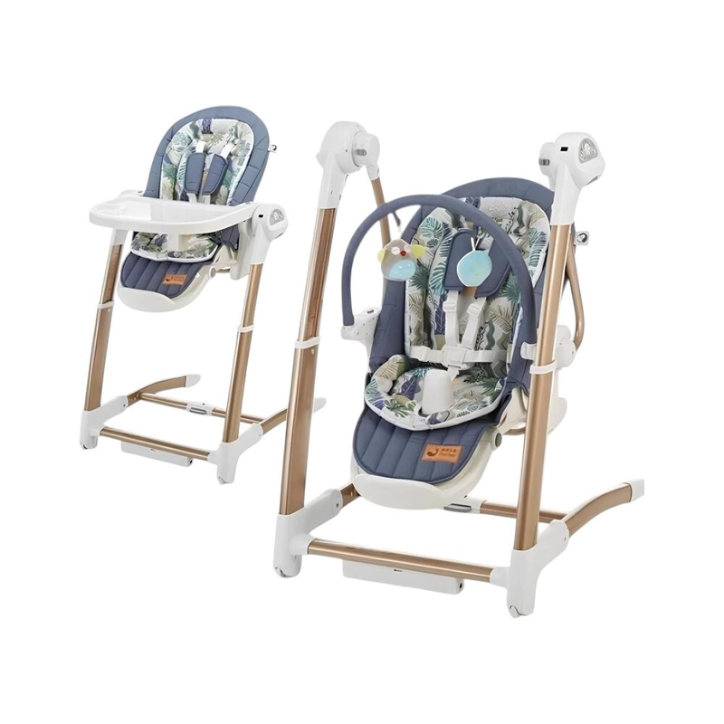 SILLA COMER LUBABYCAS Y COLUMPIO MECEDOR LUJOSO AZUL - 1