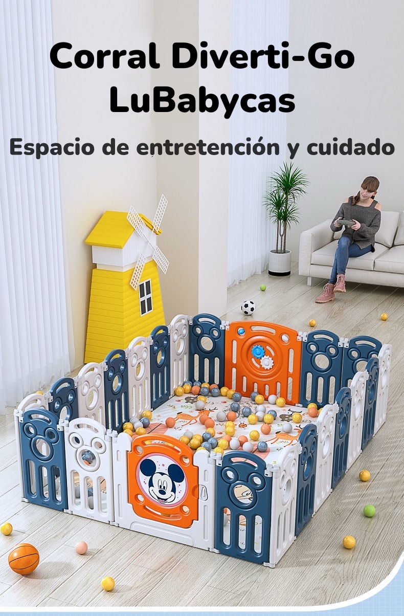 CORRAL LUBABYCAS 1.26*1.5M CON ALFOMBRA NARANJO - 3