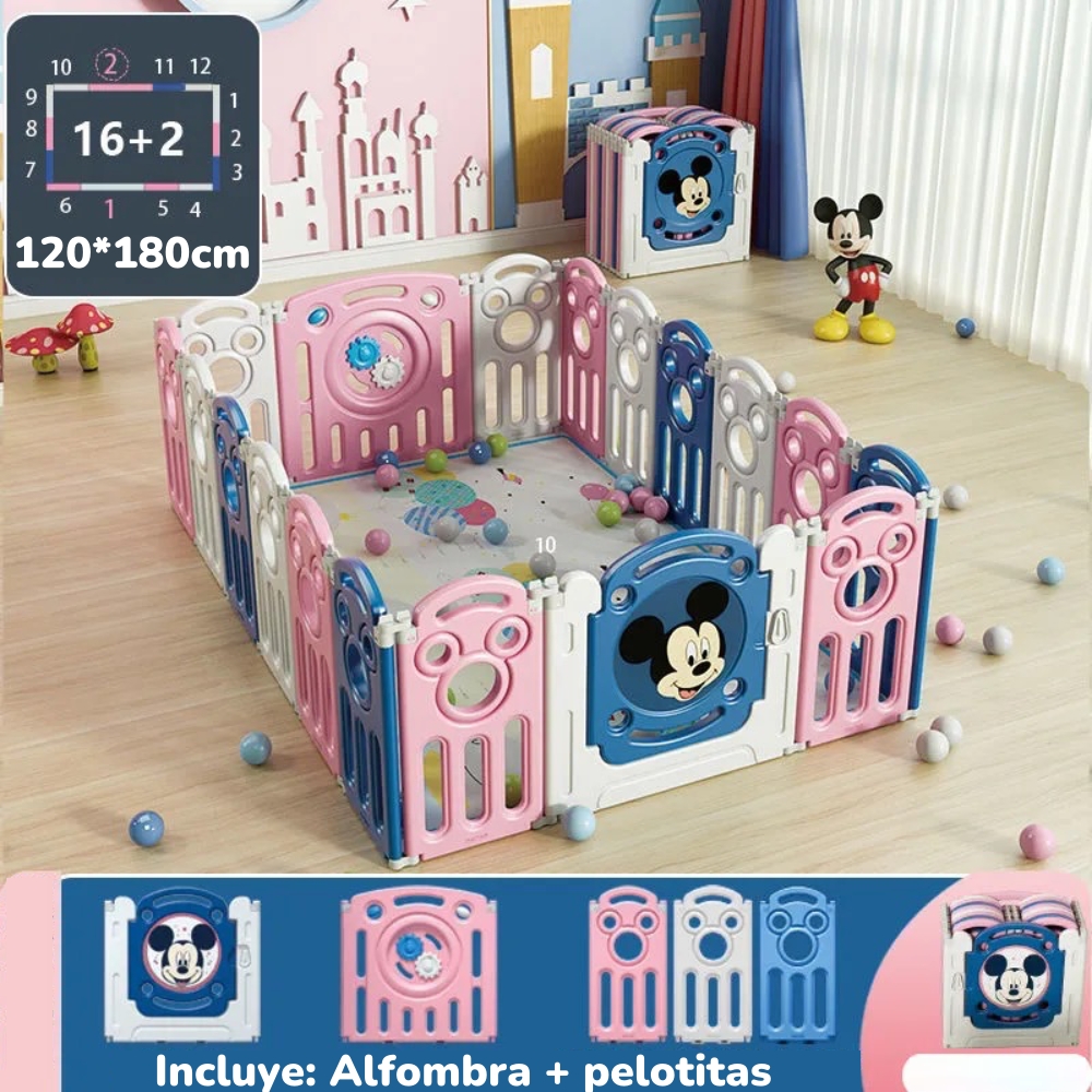 CORRAL LUBABYCAS 1.2*1.8M CON ALFOMBRA ROSADO - 2