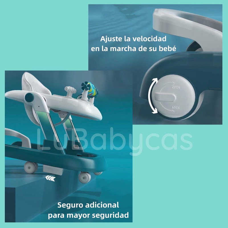 ANDADOR CAMINADOR LUBABYCAS MULTIFUNCIONAL 4 EN 1 GRIS - 6
