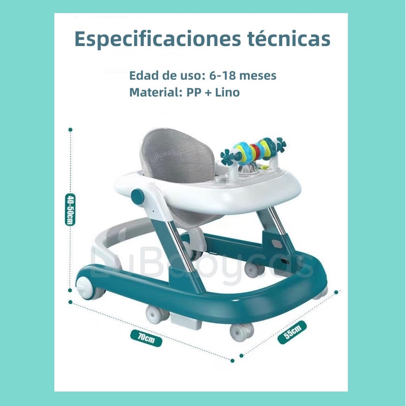 ANDADOR CAMINADOR LUBABYCAS MULTIFUNCIONAL 4 EN 1 GRIS - 8