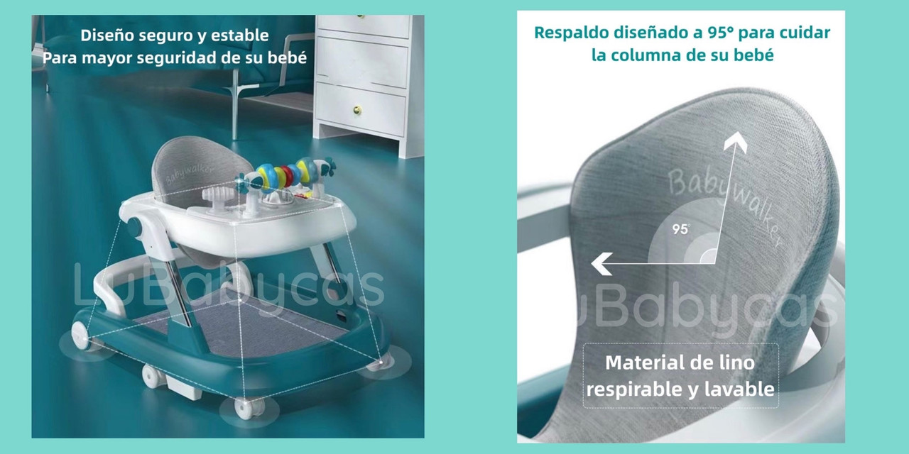 ANDADOR CAMINADOR LUBABYCAS MULTIFUNCIONAL 4 EN 1 BURDEOS - 4