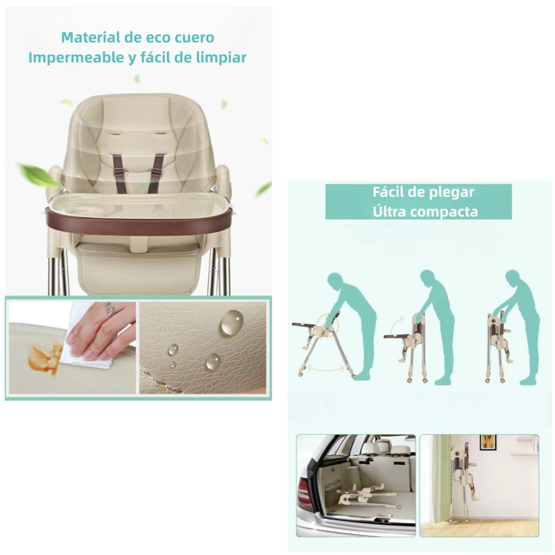 SILLA COMER LUBABYCAS MULTIPOSICIONES PLEGABLE VERDE - 3