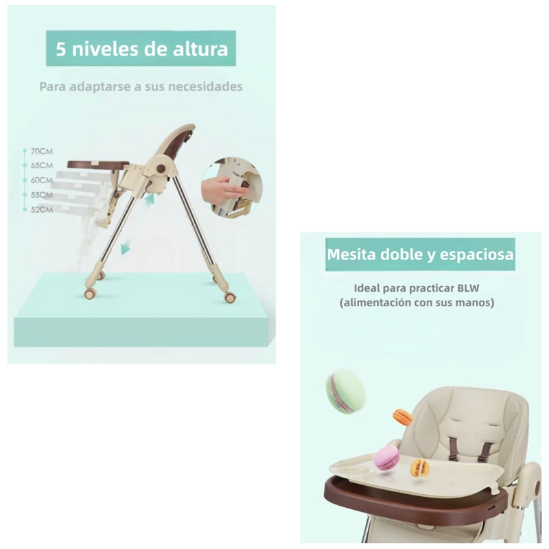 SILLA COMER LUBABYCAS MULTIPOSICIONES PLEGABLE VERDE - 5