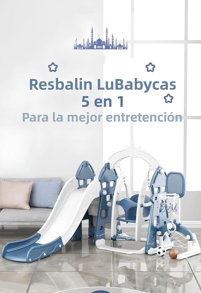 RESBALIN COLUMPIO 5 EN 1 CON ACCESORIOS AZUL LUBABYCAS - 2