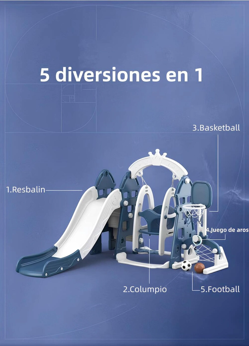 RESBALIN COLUMPIO 5 EN 1 CON ACCESORIOS AZUL LUBABYCAS - 3