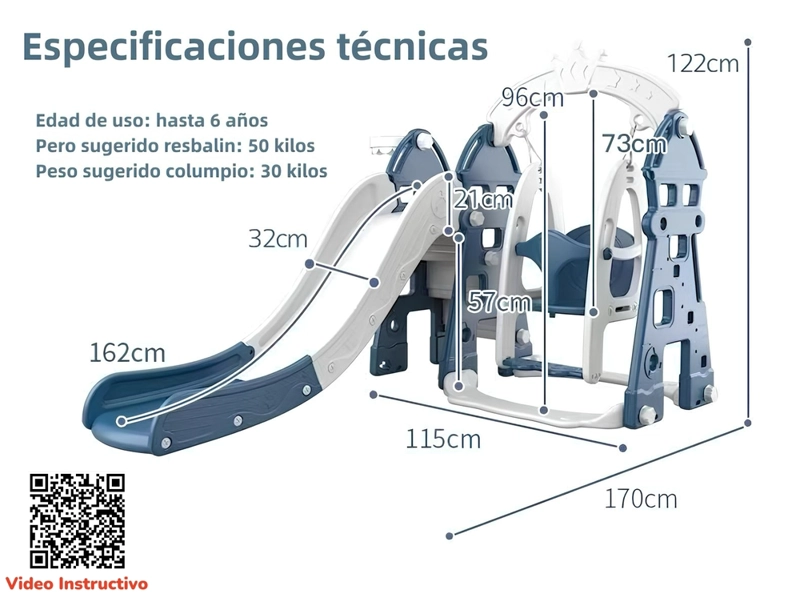 RESBALIN COLUMPIO 5 EN 1 CON ACCESORIOS AZUL LUBABYCAS - 8