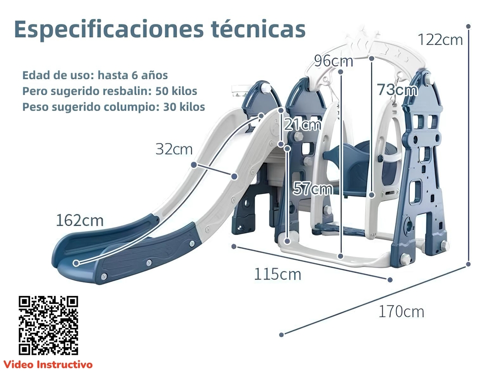 RESBALIN COLUMPIO 5 EN 1 CON ACCESORIOS AZUL LUBABYCAS - 8