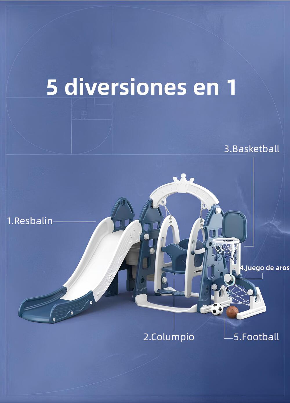 RESBALIN COLUMPIO 5 EN 1 CON ACCESORIOS ROSADO LUBABYCAS - 5