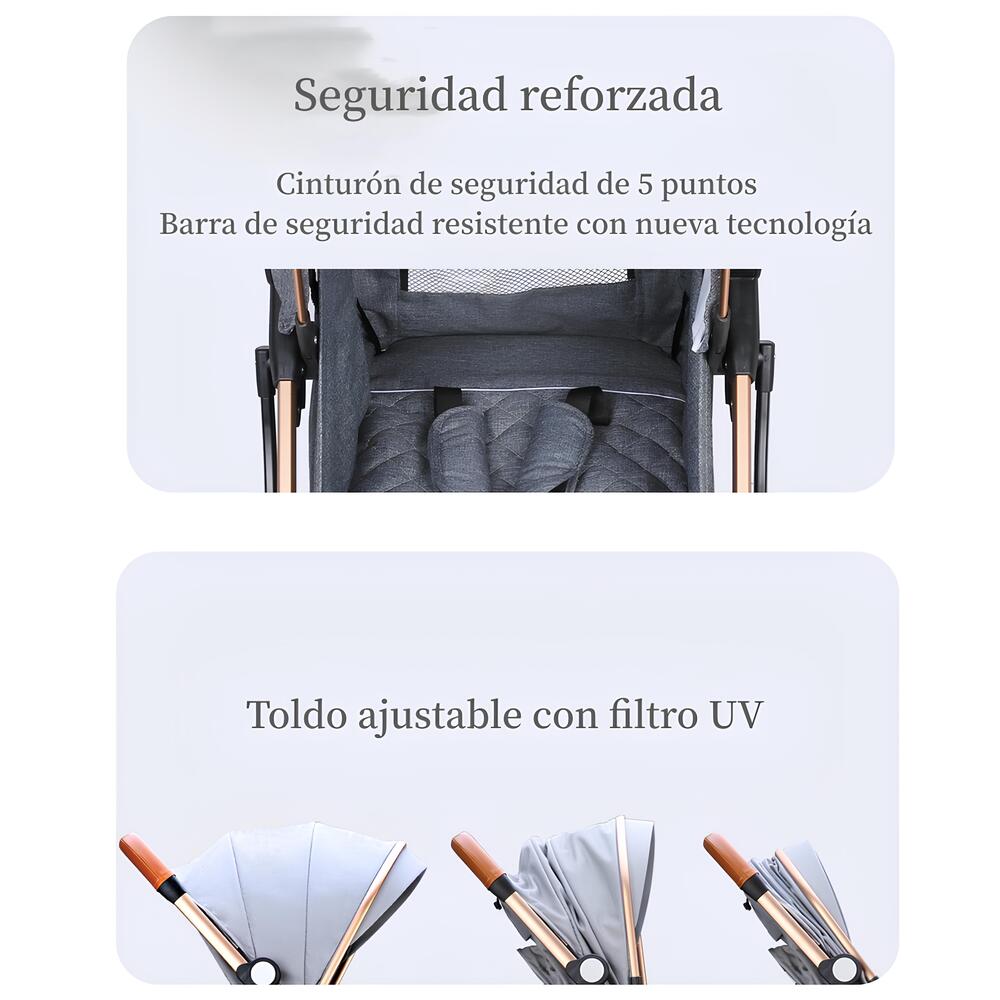 COCHE PASEO LUBABYCAS ÚLTRA COMPACTO CON ACCESORIOS AZUL - 6