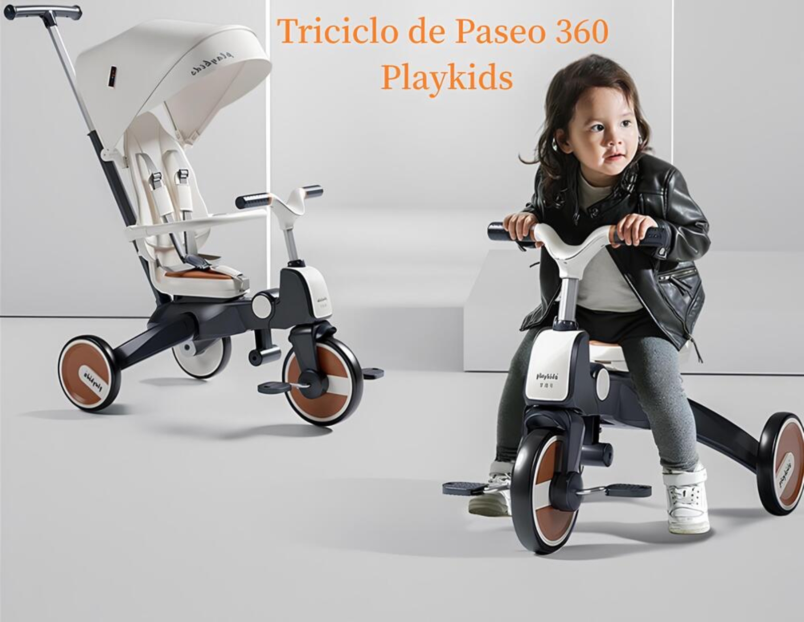 TRICICLO LUBABYCAS PASEO 360° Y BALANCE 6 EN 1 PLEGABLE BLANCO - 2