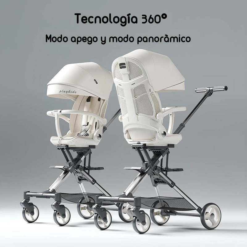 COCHE PASEO PLAYKIDS 360° RECLINABLE LUBABYCAS NEGRO - 2