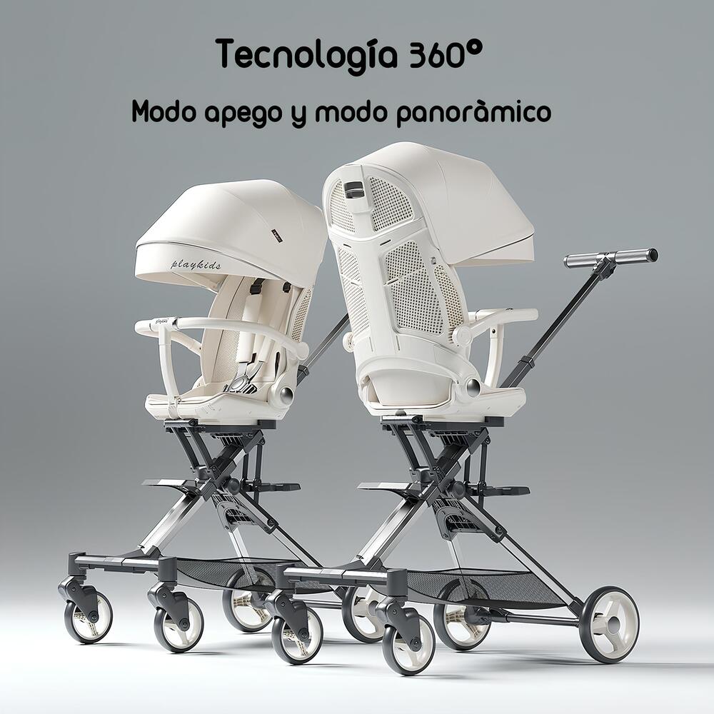 COCHE PASEO PLAYKIDS 360° RECLINABLE LUBABYCAS NEGRO - 2