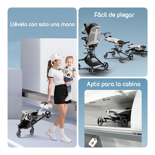 COCHE PASEO PLAYKIDS 360° RECLINABLE LUBABYCAS NEGRO - 9