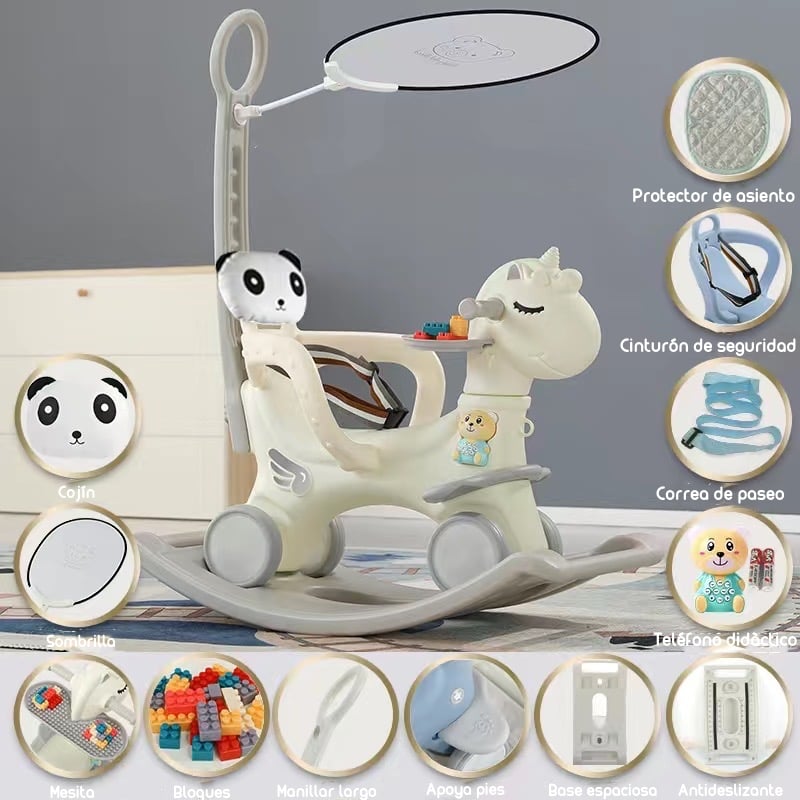 CORREPASILLO ANDADOR BALANCE 3 EN 1 CON ACCESORIOS BLANCO - 2