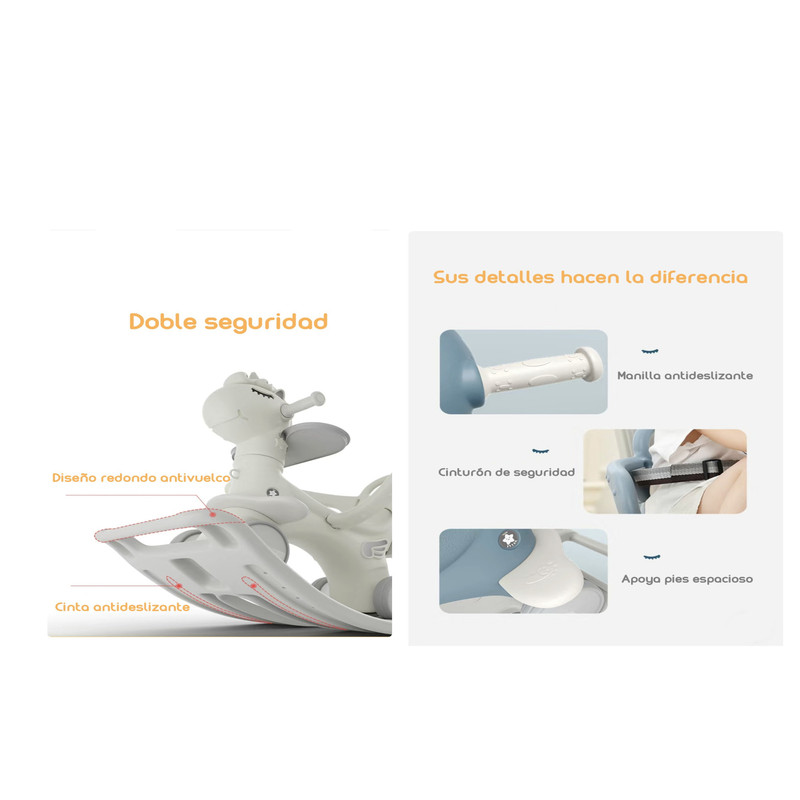 CORREPASILLO LUBABYCAS ANDADOR BALANCE 3 EN 1 CON ACCESORIOS ROSADO - 7