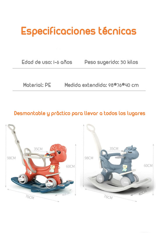 CORREPASILLO LUBABYCAS ANDADOR BALANCE 3 EN 1 CON ACCESORIOS ROSADO - 8