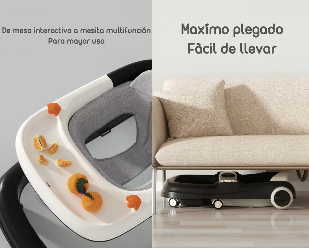 ANDADOR LUBABYCAS CON APOYA PIES Y MÁS ACCESORIOS GRIS - 7