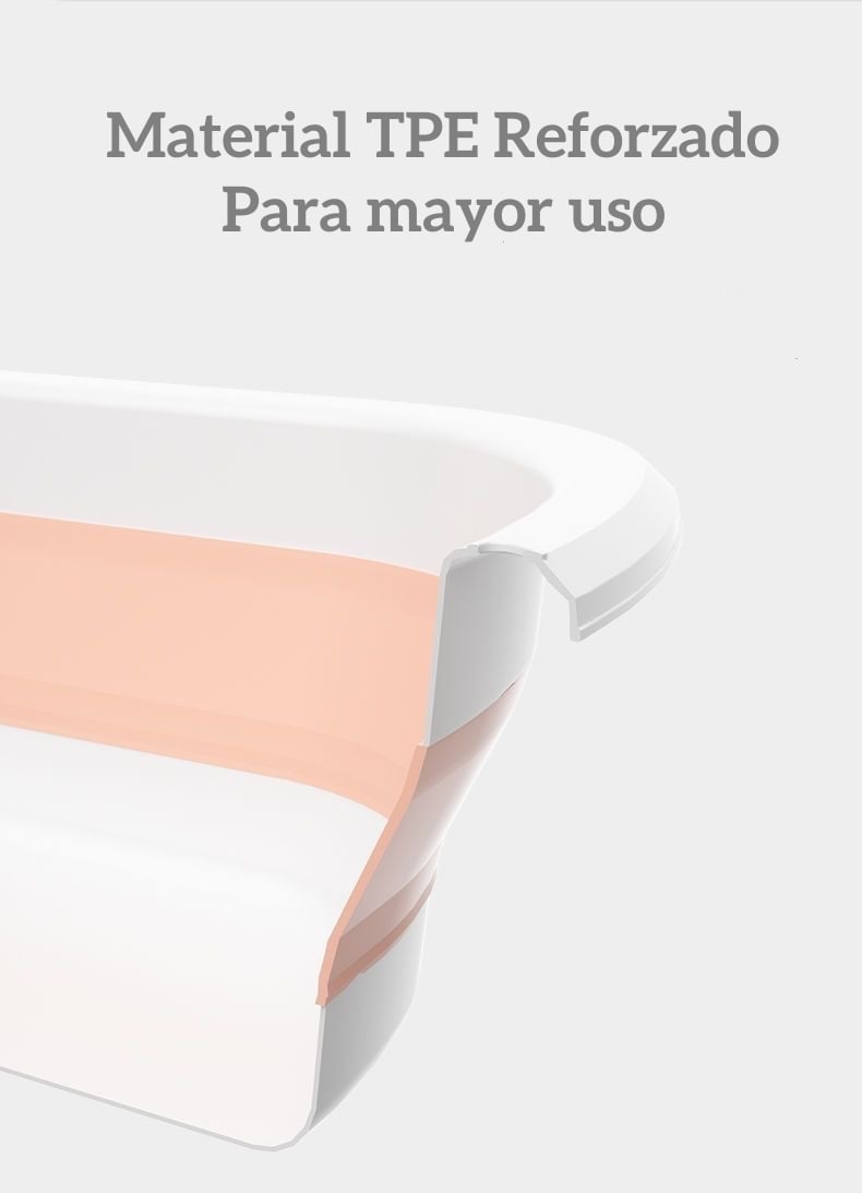 BAÑERA LUBABYCAS CLEVER PLEGABLE CON TERMÓMETRO Y MÁS ACCESORIOS ROSADO - 6