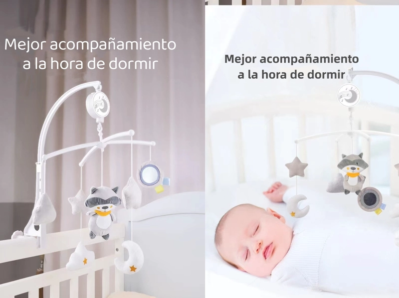 MÓVIL LUBABYCAS MUSICAL 360° CON CAJA OSITO GRIS - 2