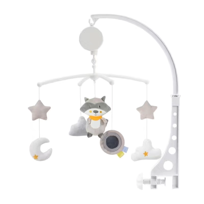MÓVIL LUBABYCAS MUSICAL 360° CON CAJA MAPACHE GRIS - 1