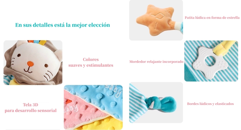 PELUCHE LUBABYCAS APEGO SENSORIAL ALGODÓN ELEFANTE - 8