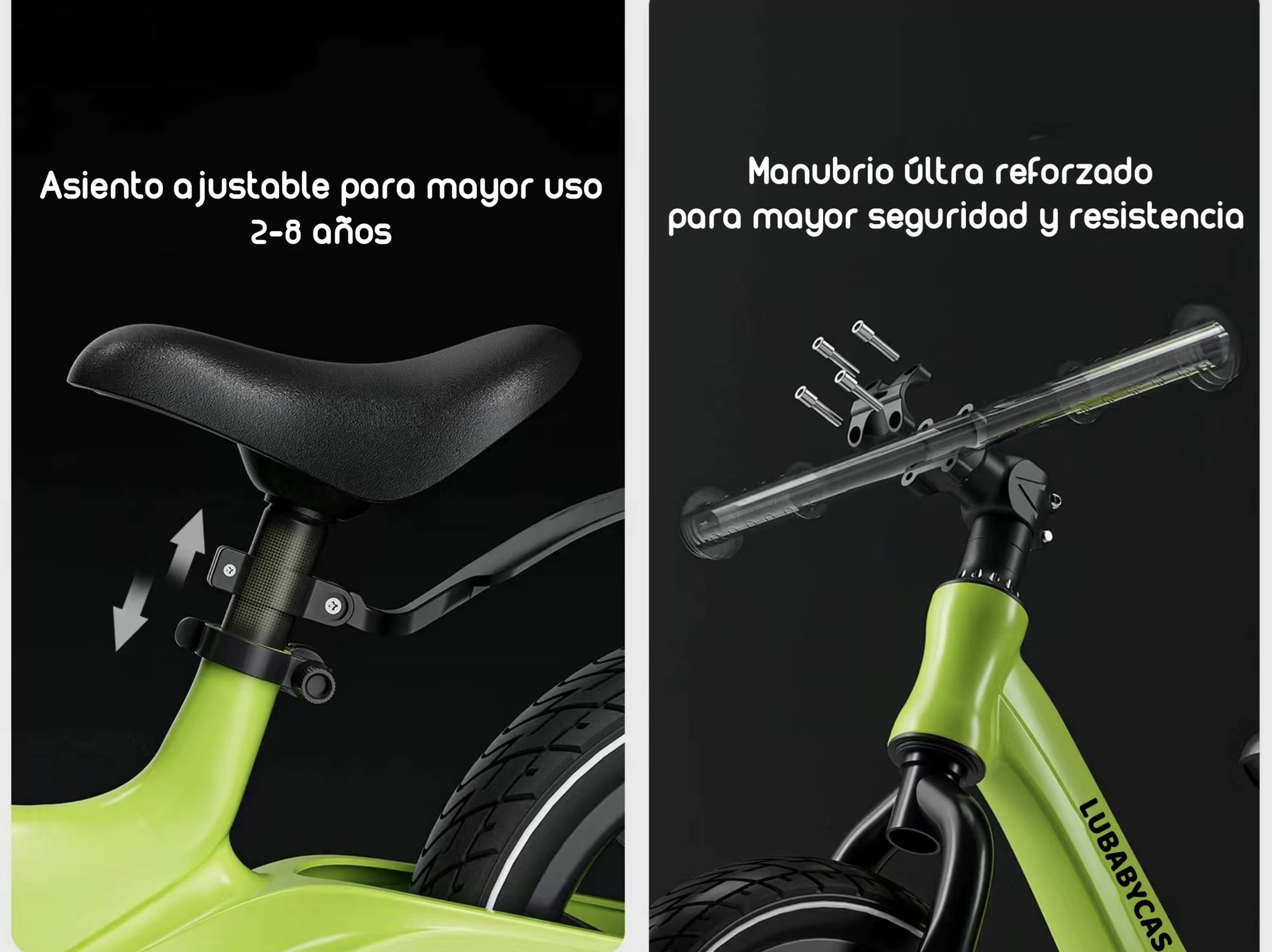 BICICLETA LUBABYCAS EQUILIBRIO APRENDIZAJE 2-8AÑOS VERDE - 3