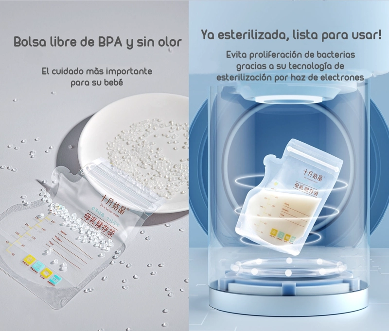 BOLSA PARA LECHE MATERNAL LUBABYCAS BLANCO 36 UNIDADES Y 1 PLUMÓN - 3