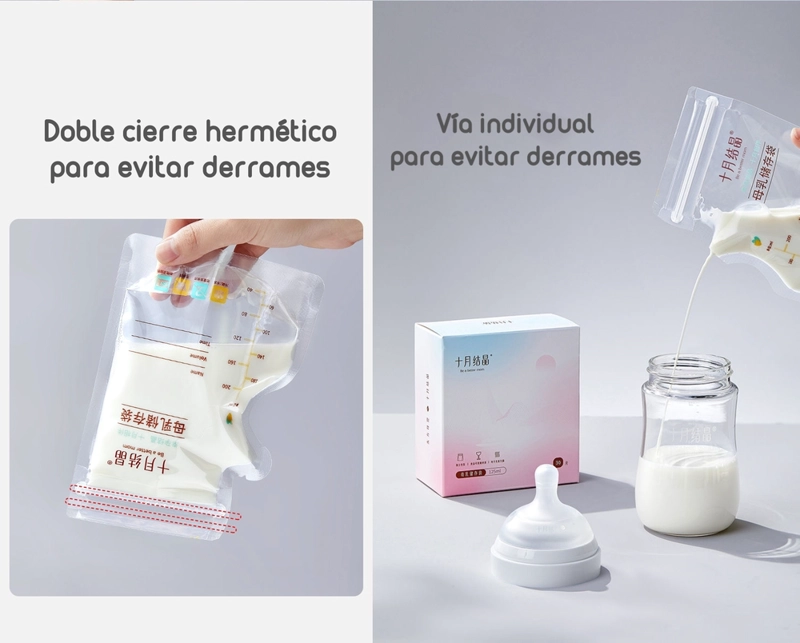 BOLSA PARA LECHE MATERNAL LUBABYCAS BLANCO 36 UNIDADES Y 1 PLUMÓN - 5