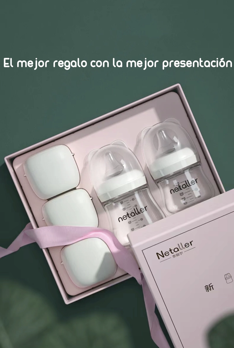 SET LUBABYCAS 2 MAMADERAS CON PROTECTORES 3 CHUPETES CAJA AZUL - 3