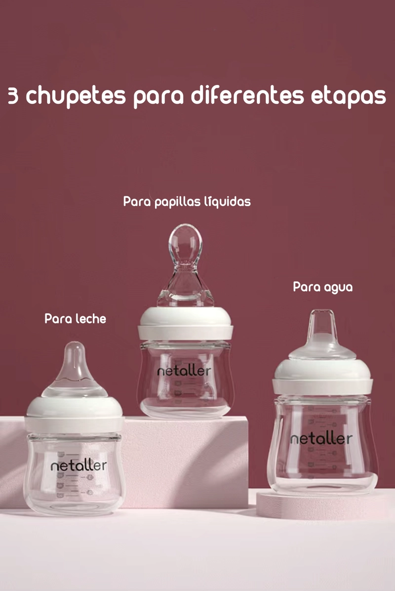 SET LUBABYCAS 2 MAMADERAS CON PROTECTORES 3 CHUPETES CAJA AZUL - 4