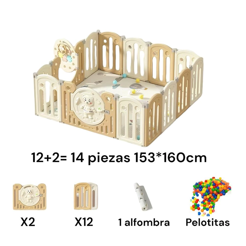 CORRAL LUBABYCAS BEBÉ 153X160 CM CON ACCESORIOS AMARILLO - 2