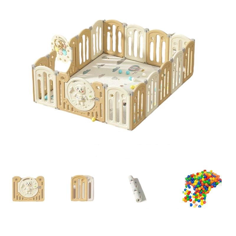 CORRAL LUBABYCAS BEBÉ 160X191 CM CON ACCESORIOS AMARILLO - 1