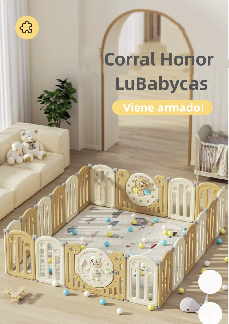 CORRAL LUBABYCAS BEBÉ 160X191 CM CON ACCESORIOS AMARILLO - 3
