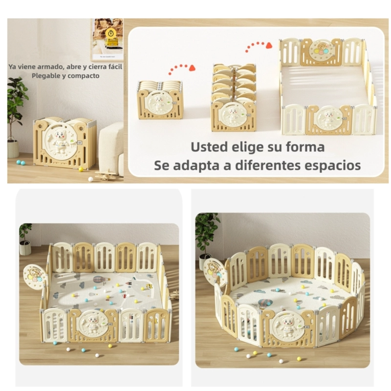 CORRAL LUBABYCAS BEBÉ 199X230 CM CON ACCESORIOS AMARILLO - 4