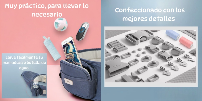 PORTABEBÉ LUBABYCAS ERGONÓMICO 6 EN 1 BY ROSADO - 7