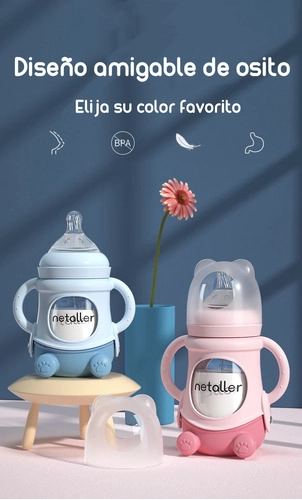 MAMADERAS LUBABYCAS CON CHUPETES Y PROTECTOR ROSADO - 2