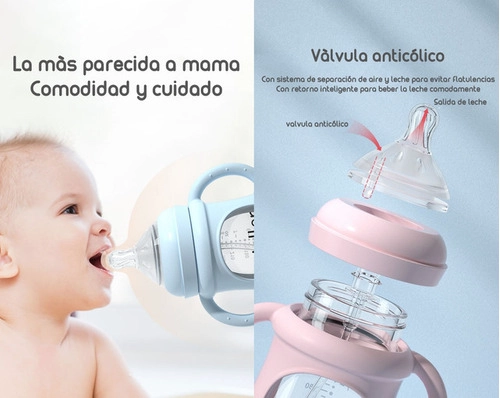 MAMADERAS LUBABYCAS CON CHUPETES Y PROTECTOR ROSADO - 4
