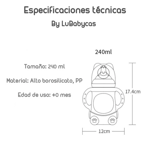 MAMADERAS LUBABYCAS CON CHUPETES Y PROTECTOR ROSADO - 7