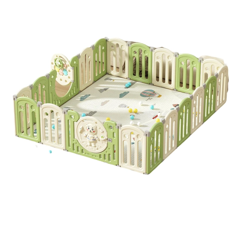 CORRAL LUBABYCAS ARMADO MULTIPOSICIONES ACCESORIOS 199*230 CM VERDE - 1