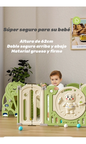 CORRAL LUBABYCAS ARMADO MULTIPOSICIONES ACCESORIOS 199*230 CM VERDE - 2