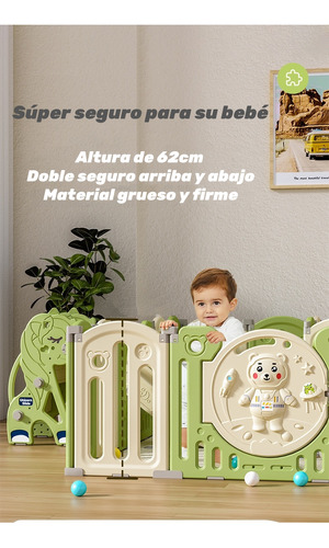 CORRAL LUBABYCAS ARMADO MULTIPOSICIONES ACCESORIOS 199*230 CM VERDE - 2