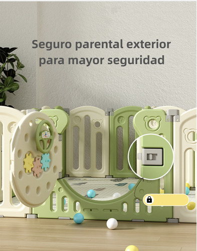 CORRAL LUBABYCAS ARMADO MULTIPOSICIONES ACCESORIOS 199*230 CM VERDE - 3