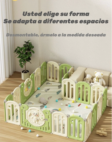 CORRAL LUBABYCAS ARMADO MULTIPOSICIONES ACCESORIOS 199*230 CM VERDE - 4