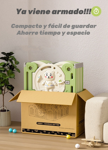 CORRAL LUBABYCAS ARMADO MULTIPOSICIONES ACCESORIOS 199*230 CM VERDE - 5