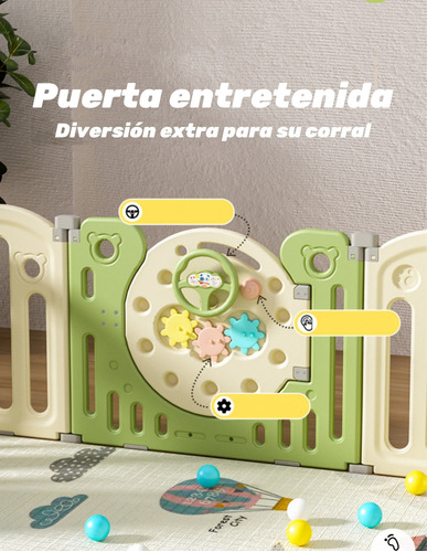 CORRAL LUBABYCAS ARMADO MULTIPOSICIONES ACCESORIOS 199*230 CM VERDE - 7