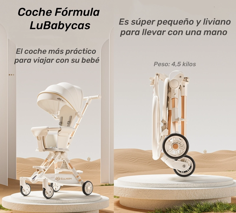COCHE DE PASEO ULTRA COMPACTO LUBABYCAS FORMULA NEGRO - 2