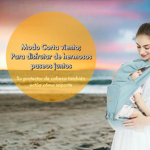 PORTABEBÉ LUBABYCAS ERGONÓMICO MULTIFUNCIONAL 3 EN 1 AZUL - 4
