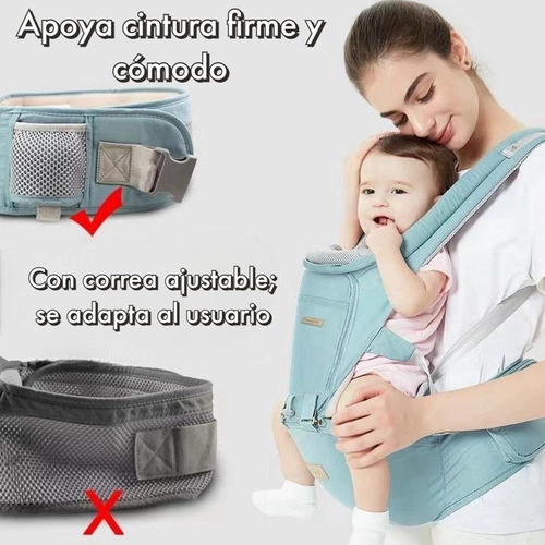 PORTABEBÉ LUBABYCAS ERGONÓMICO MULTIFUNCIONAL 3 EN 1 MENTA - 7