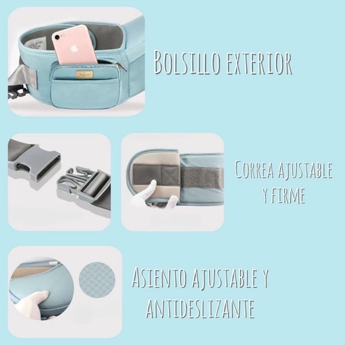 PORTABEBÉ LUBABYCAS ERGONÓMICO MULTIFUNCIONAL 3 EN 1 MENTA - 8